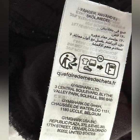 Gymshark EUC Black Tapered Joggers Athletic Fleece Sweatpants Menβs M Gym Fit - Picture 15 of 16